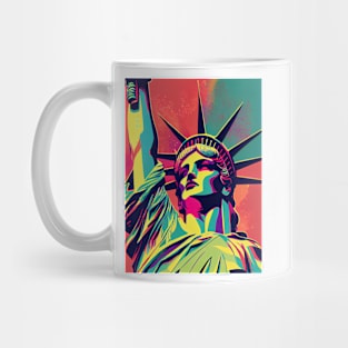 Abstract pop art style statue of Liberty Mug